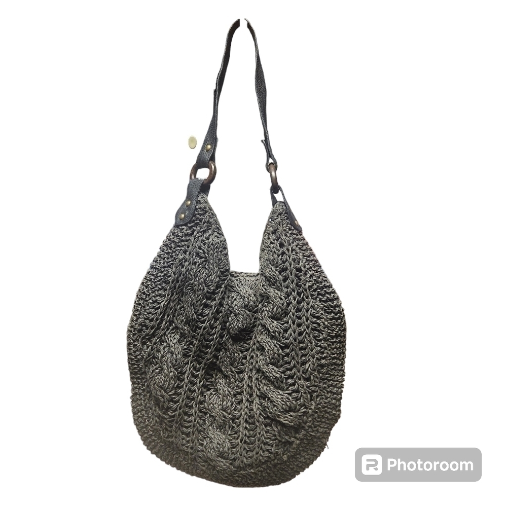 Gap 1969 Hobo Bag Womens Gray 100% Paper Leather Strap Retro Boho Y2K Vintage